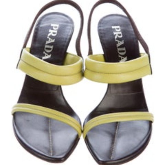 Unique, like-new PRADA Sandals w/ 4” heel & dust bag! - Picture 1 of 5